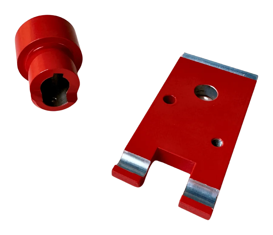 Bushing and holding plate, red – Wet painting