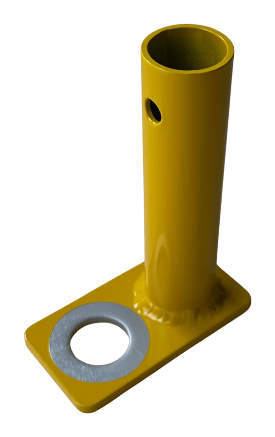 Tube on base plate, yellow – Wet painting